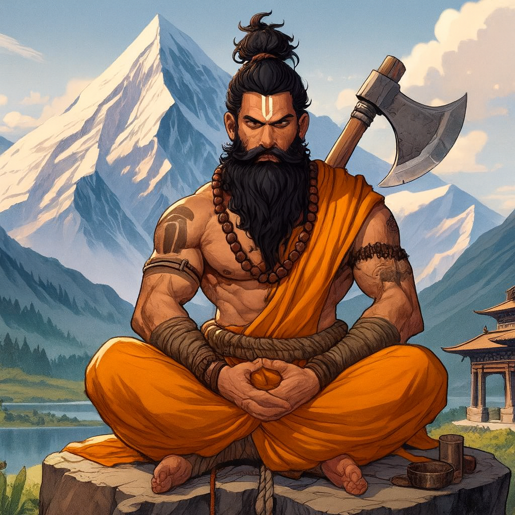 ध्यानमग्न साधु पहाड़ी की चोटी पर ध्यानमग्न साधु पहाड़ी की चोटी पर